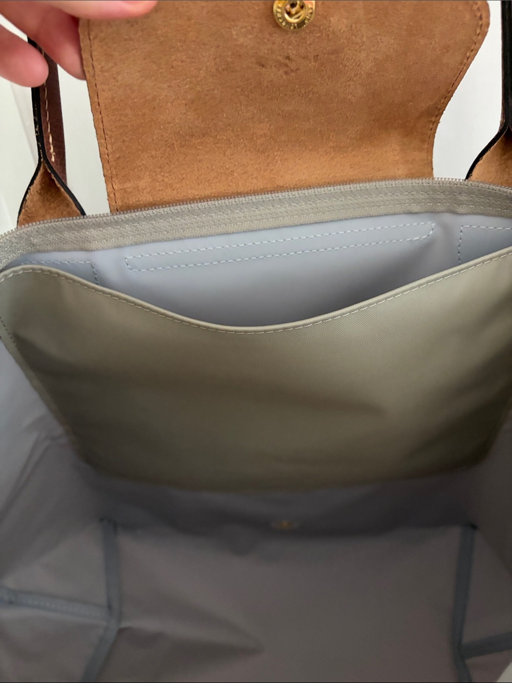 NWOT Longchamp • Le Pliage Large Tote in Pebble - Picture 7 of 9